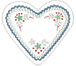 Stickdatei - Bayrisches Lebkuchenherz Blumen